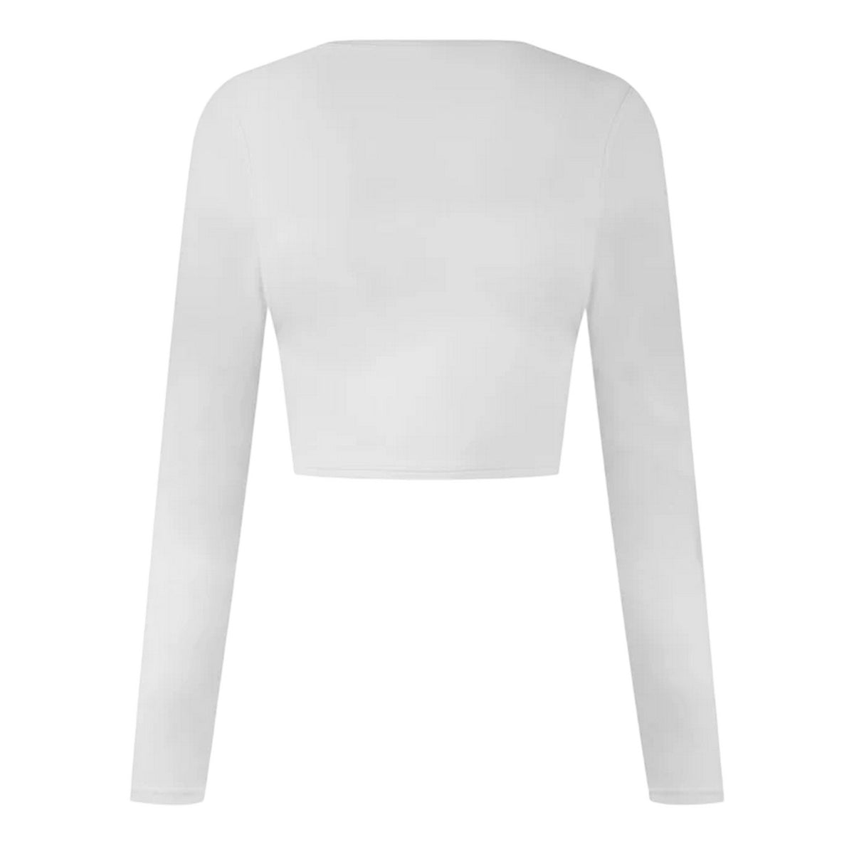 Cream - Back - USA Pro Womens-Ladies Logo Long-Sleeved Crop Top