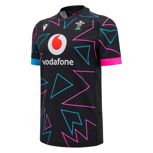 Black - Front - Wales RU Unisex Adult Macron Away Shirt