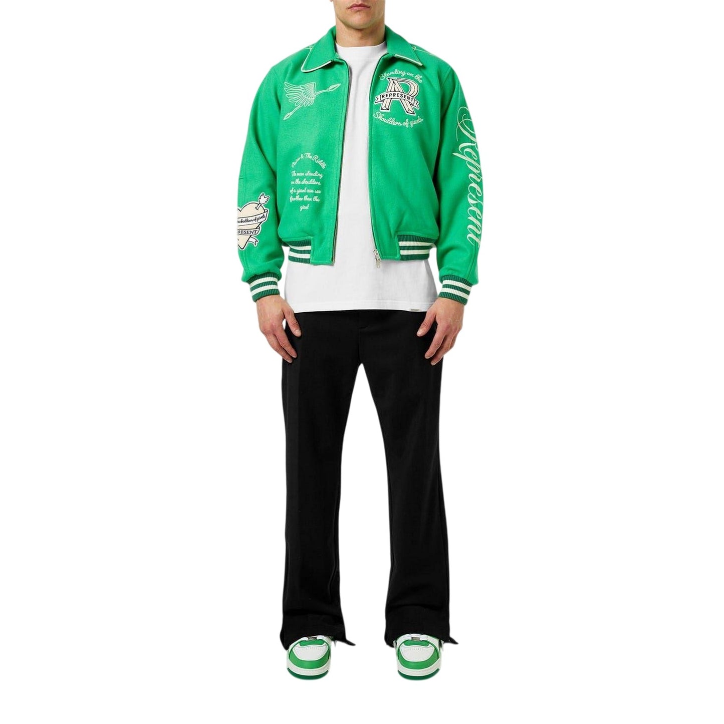 Black - Lifestyle - Represent Mens Woven Stepped Regular Trousers