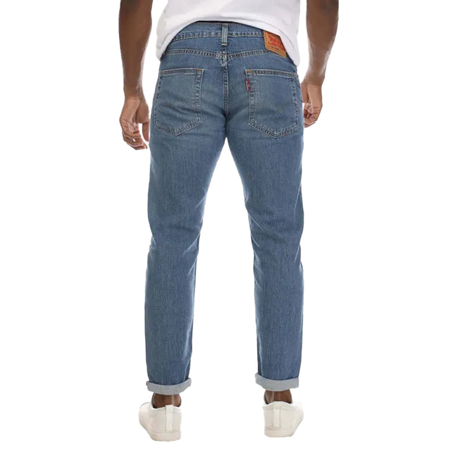Blue - Back - Levis Mens 502 Hi Ball Tapered Leg Jeans