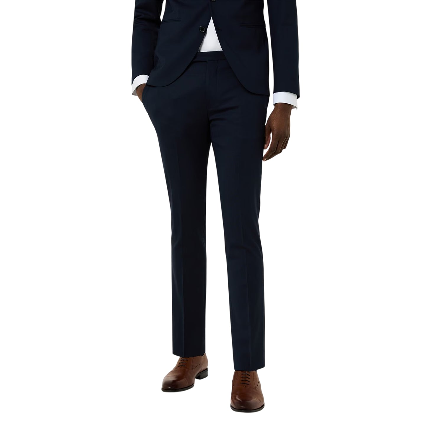 Navy - Back - Ben Sherman Mens Priory Skinny Suit Trousers