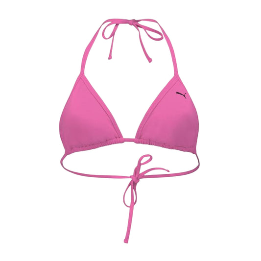 Fluorescent Pink - Front - Puma Womens-Ladies Tri-Fold Triangle Cups Bikini Top