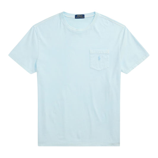 Sky - Front - Ralph Lauren Mens Embroidered Pocket Slim T-Shirt