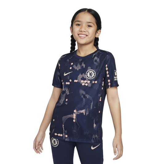 Obsidian Blue-Guava - Front - Nike Childrens-Kids Chelsea FC Football Shirt