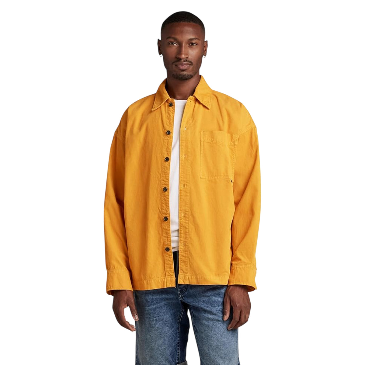 Yellow - Side - G-Star Mens Oversized Boxy Shirt