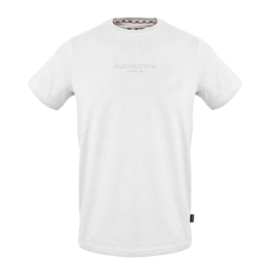 White - Front - Aquascutum Mens Logo Crew Neck Regular T-Shirt