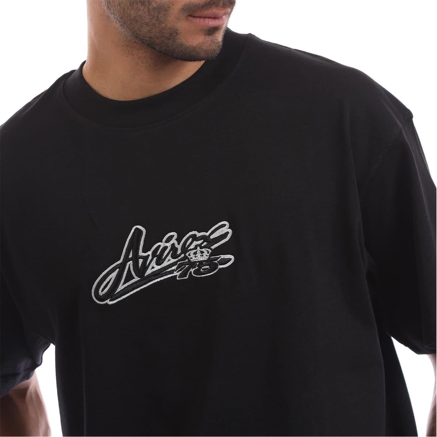 Black - Side - Avirex Mens Rego Lettering Oversized T-Shirt