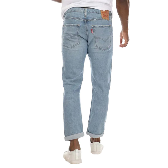 Blue - Side - Levis Mens 502 Hi Ball Tapered Leg Jeans