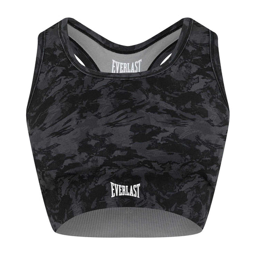 Black - Front - Everlast Womens-Ladies Camo Racerback Sports Bra