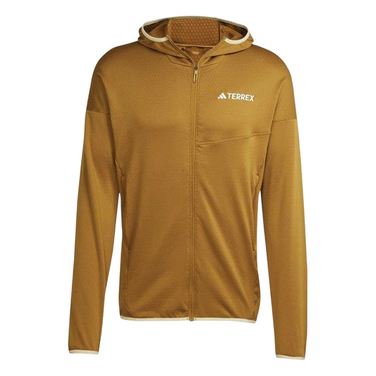 Bronze - Front - Adidas Mens Terrex Regular Raglan Outdoor Full Zip Hoodie