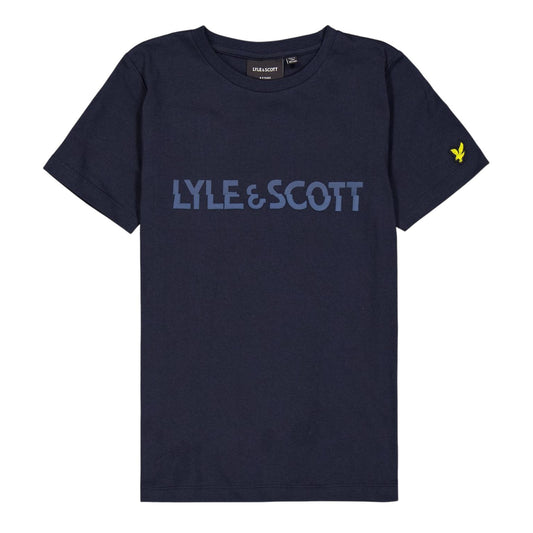 Dark Navy - Front - Lyle & Scott Childrens-Kids Logo Cotton T-Shirt