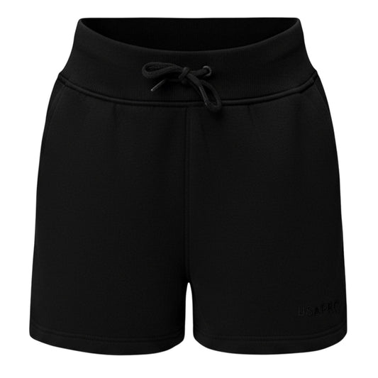 Black - Front - USA Pro Womens-Ladies Fleece Regular Shorts
