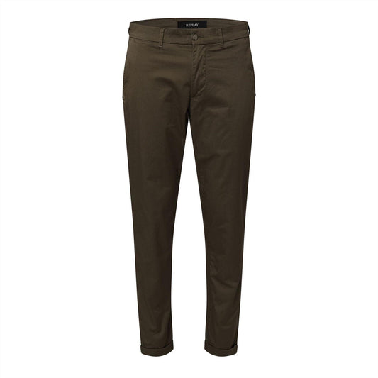 Green - Front - Replay Mens Slim Chinos