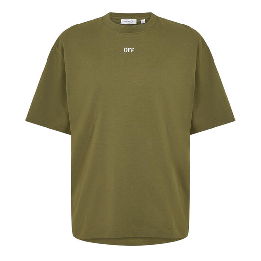 Moss-White - Front - Off White Mens Small Logo Oversized T-Shirt