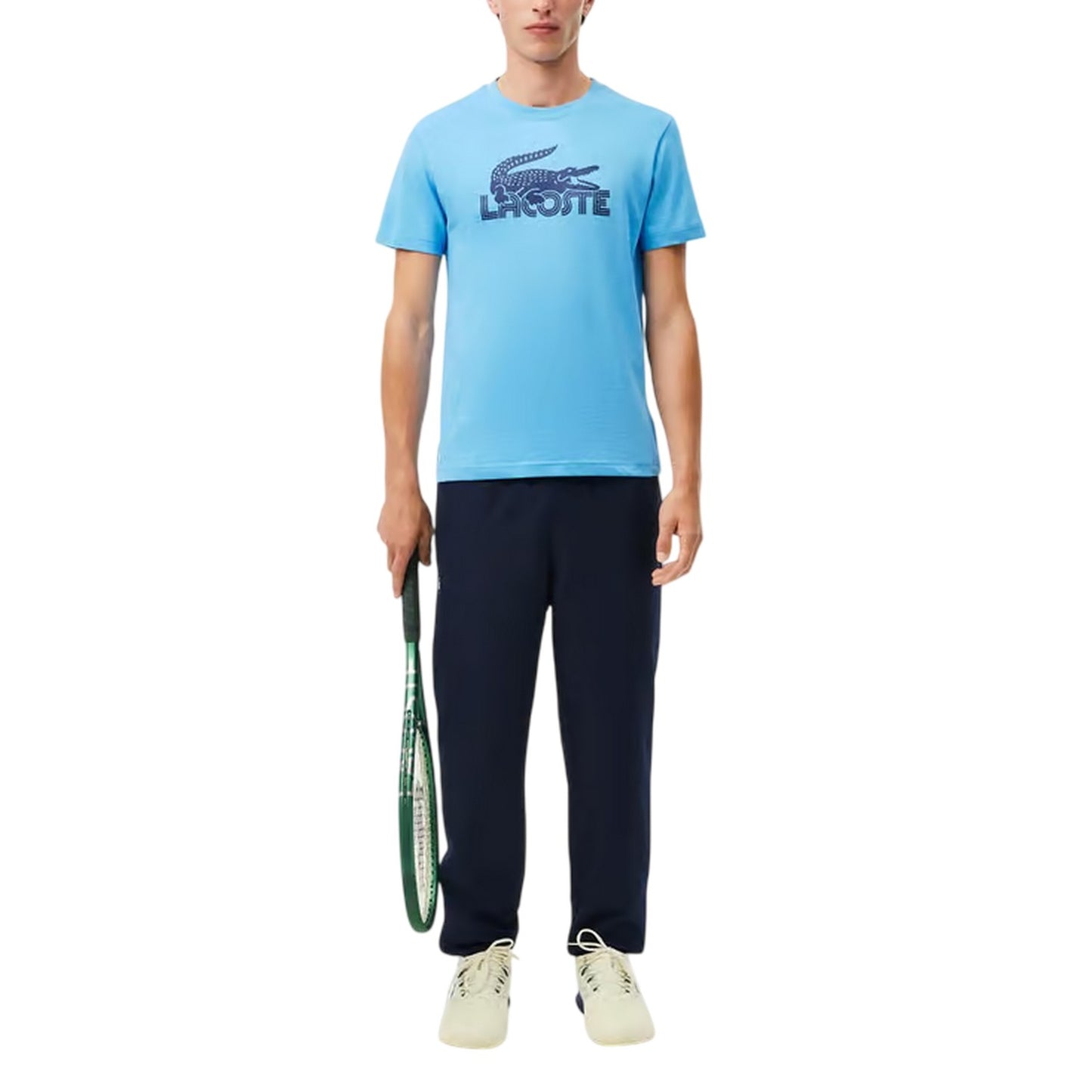 Blue - Lifestyle - Lacoste Mens Crocodile Print Cotton Regular T-Shirt