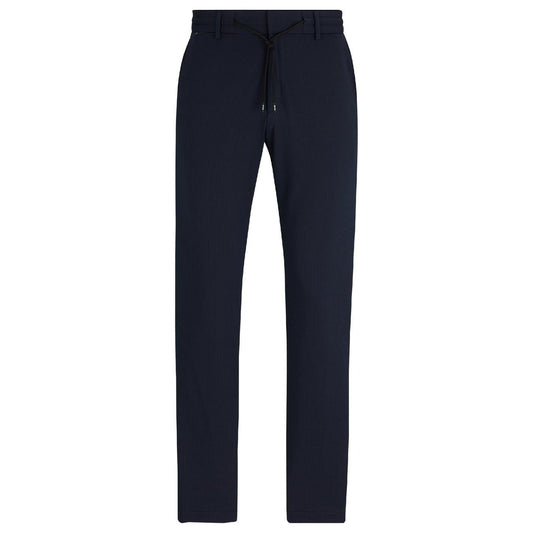 Dark Blue - Front - Boss Mens Genius Chinos