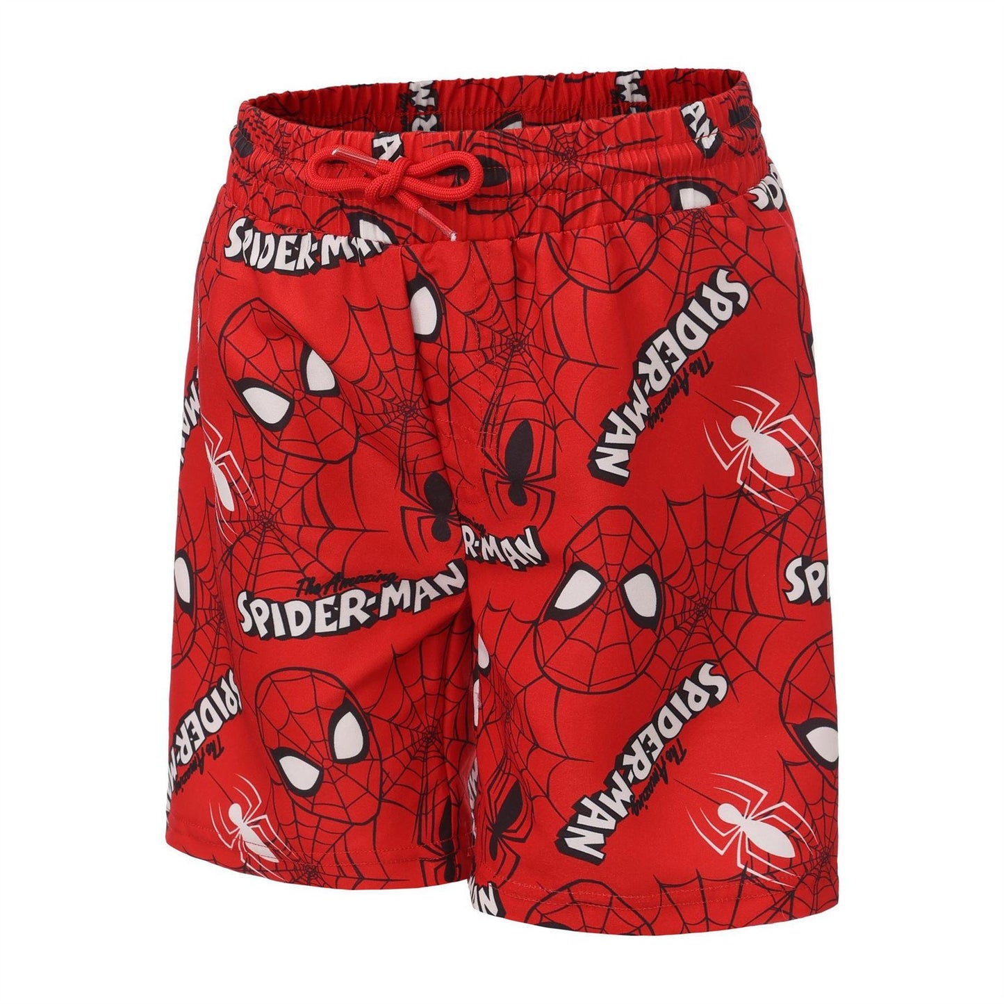 Red - Side - Spider-Man Childrens-Kids Swim Shorts