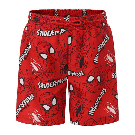 Red - Front - Spider-Man Childrens-Kids Swim Shorts