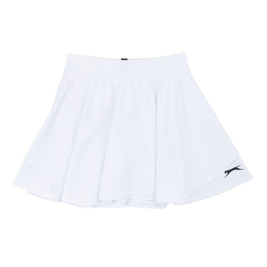 White - Front - Slazenger Girls Logo Flared Skirt