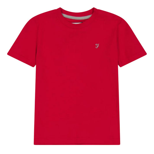 Red - Front - Farah Childrens-Kids Denny Crew Neck T-Shirt