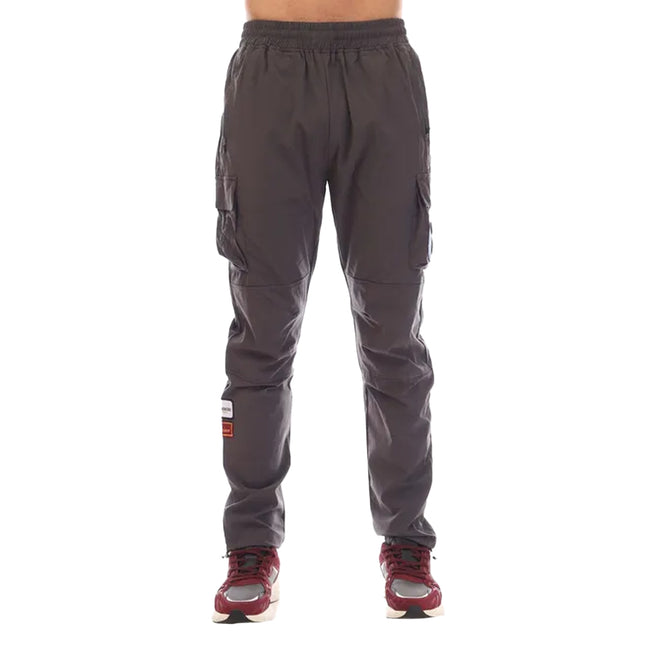 Grey - Front - Mercier Mens Badge Cargo Trousers