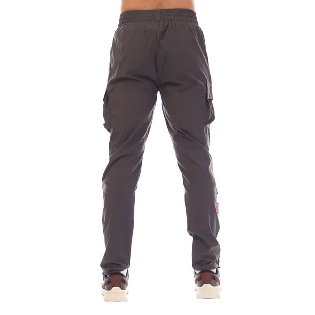 Grey - Back - Mercier Mens Badge Cargo Trousers