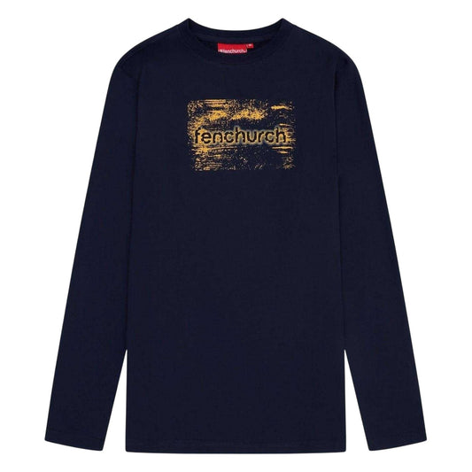 Navy - Front - Fenchurch Mens Minories Long-Sleeved T-Shirt