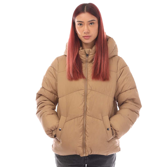 Beige - Front - Vero Moda Womens-Ladies Uppsala Short Padded Jacket