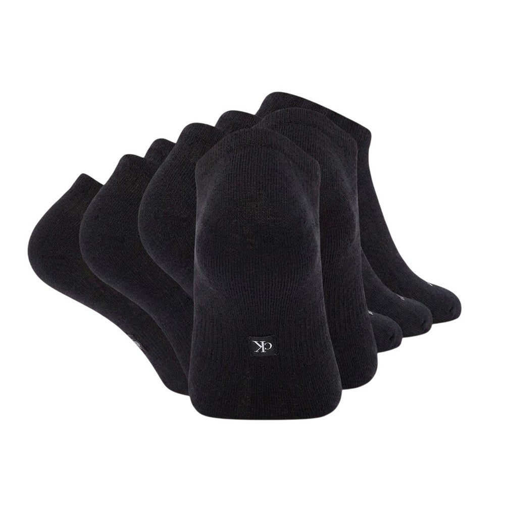 Black - Back - Calvin Klein Womens-Ladies Logo Trainer Socks (Pack of 6)
