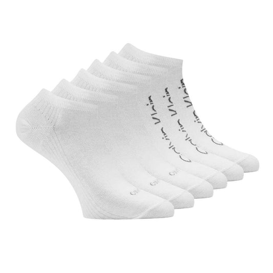 White - Front - Calvin Klein Womens-Ladies Logo Trainer Socks (Pack of 6)
