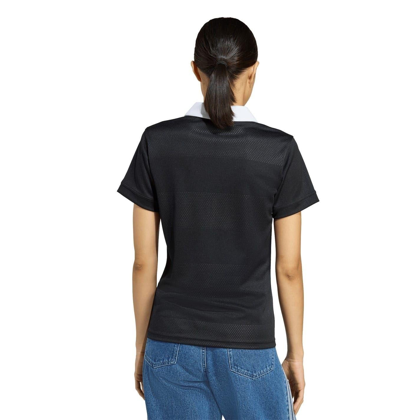 Black - Pack Shot - Adidas Womens-Ladies All Blacks Short-Sleeved Rugby Jersey
