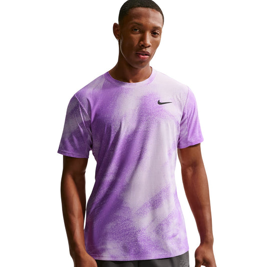 Violet-Black - Front - Nike Mens Court Slam Dri-FIT Performance T-Shirt