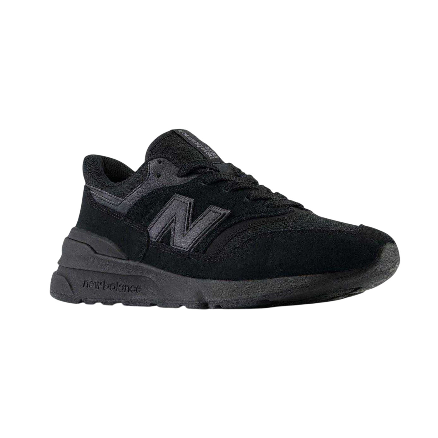 Black - Pack Shot - New Balance Mens 977r Leather Flat Trainers