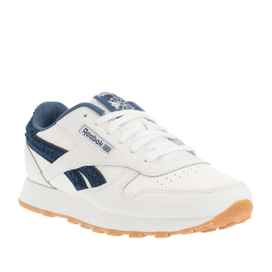 White-Blue - Front - Reebok Childrens-Kids Classic Leather Shoes