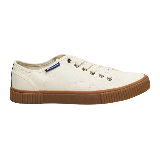 Off White - Front - Ben Sherman Mens Canvey Canvas Trainers
