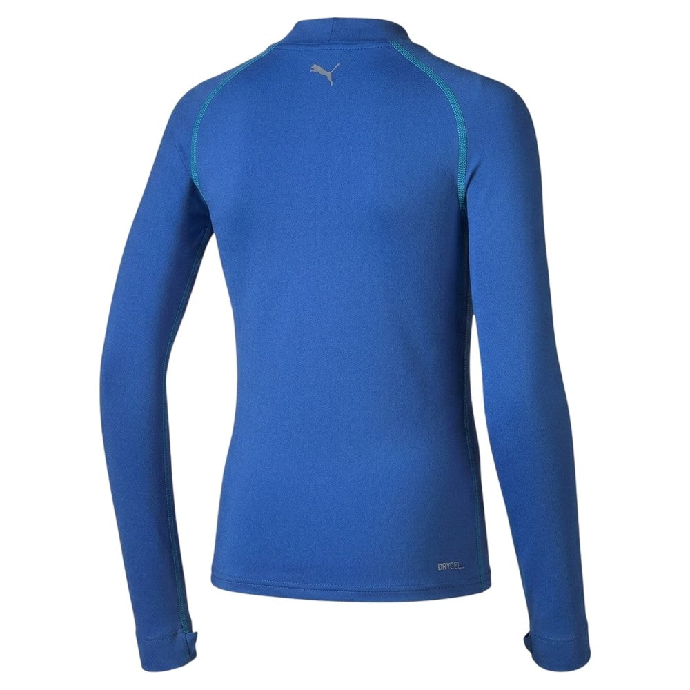 Blue - Back - Puma Childrens-Kids Vent Long-Sleeved Base Layer Top