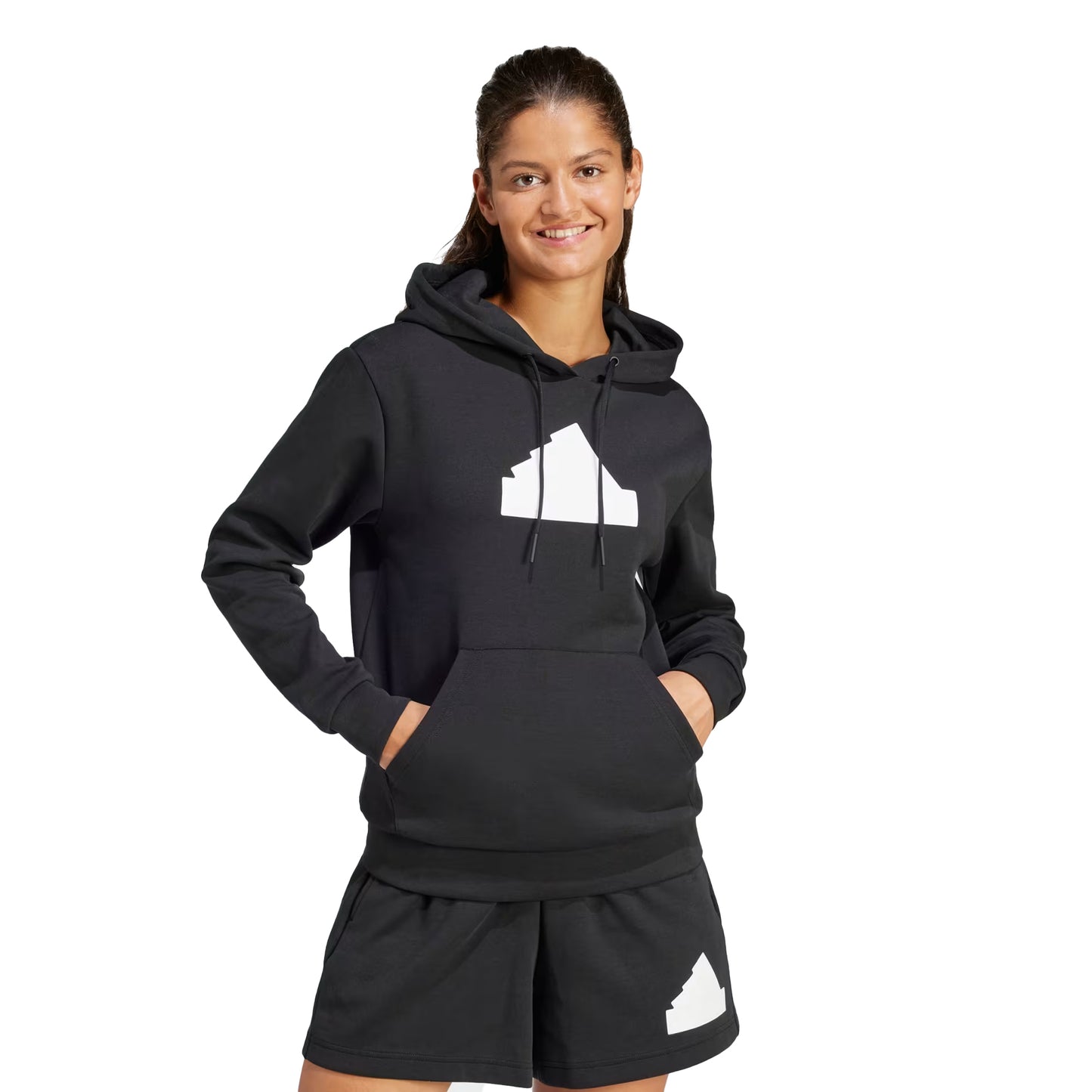 Black - Side - Adidas Womens-Ladies Future Icons Badge Of Sport Hoodie