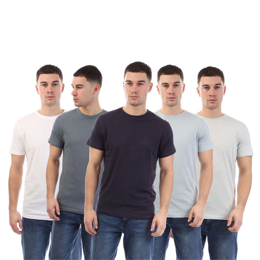 Multicoloured - Front - Duck and Cover Mens Demtare T-Shirt (Pack of 5)