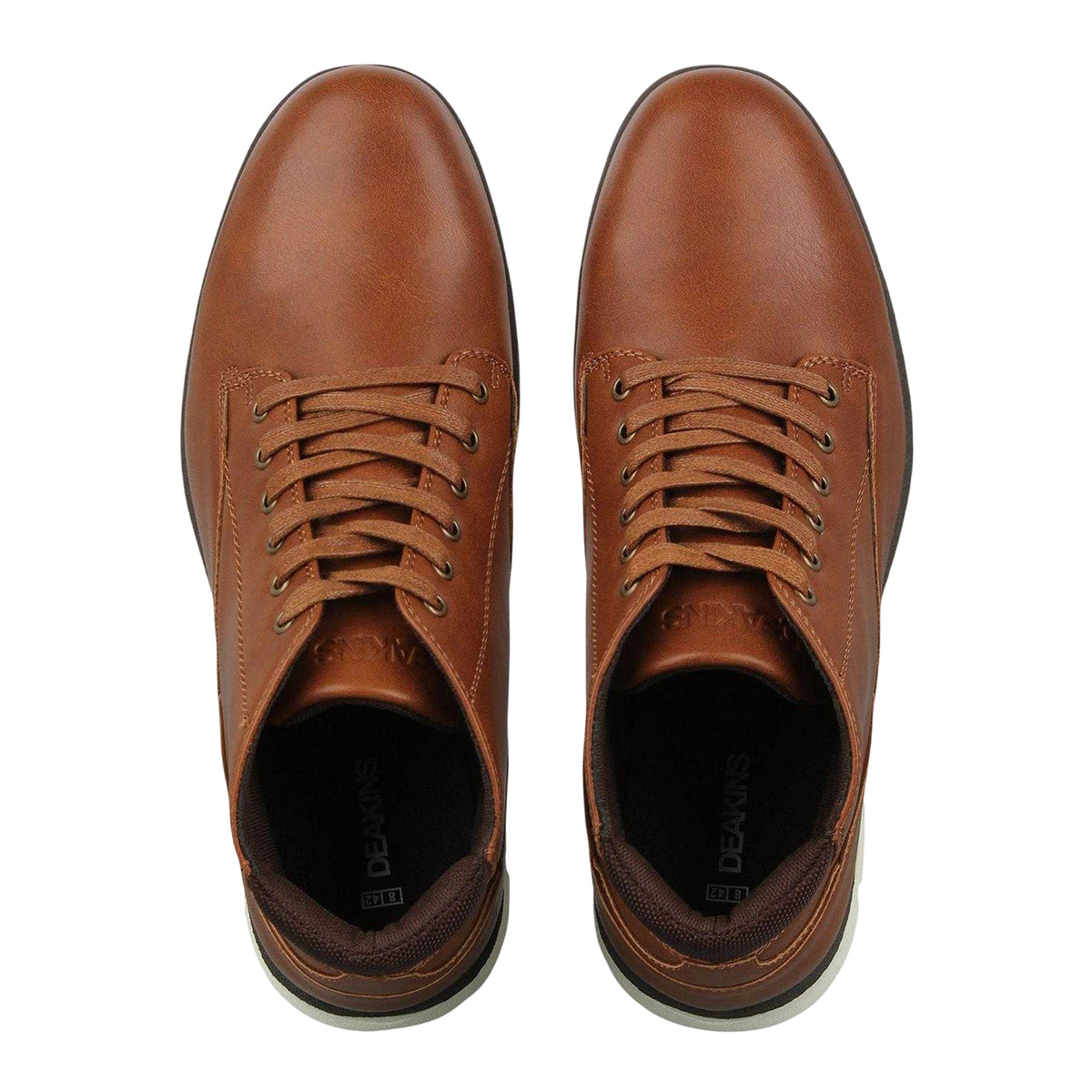 Brown - Side - Deakins Mens Flat Chukka Boots
