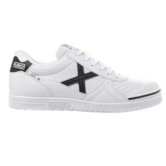 White-Black - Front - Munich Mens G3 Profit Futsal Flat Indoor Football Shoes
