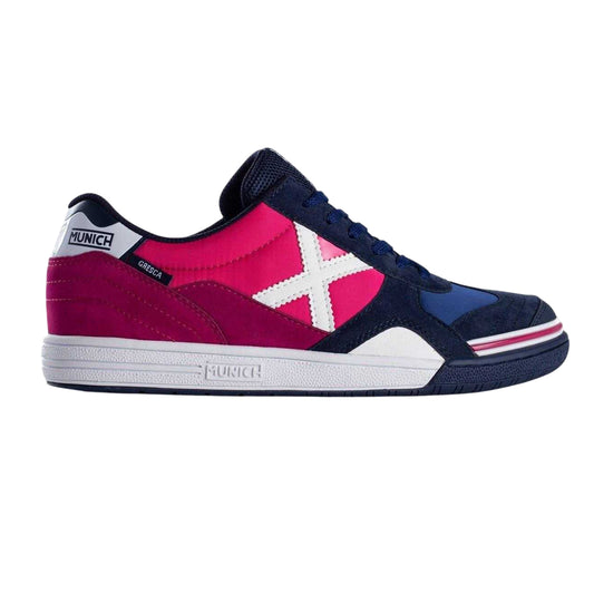 Navy-Fuchsia - Front - Munich Mens Gresca Signature Reinforced Toe Indoor Football Shoes