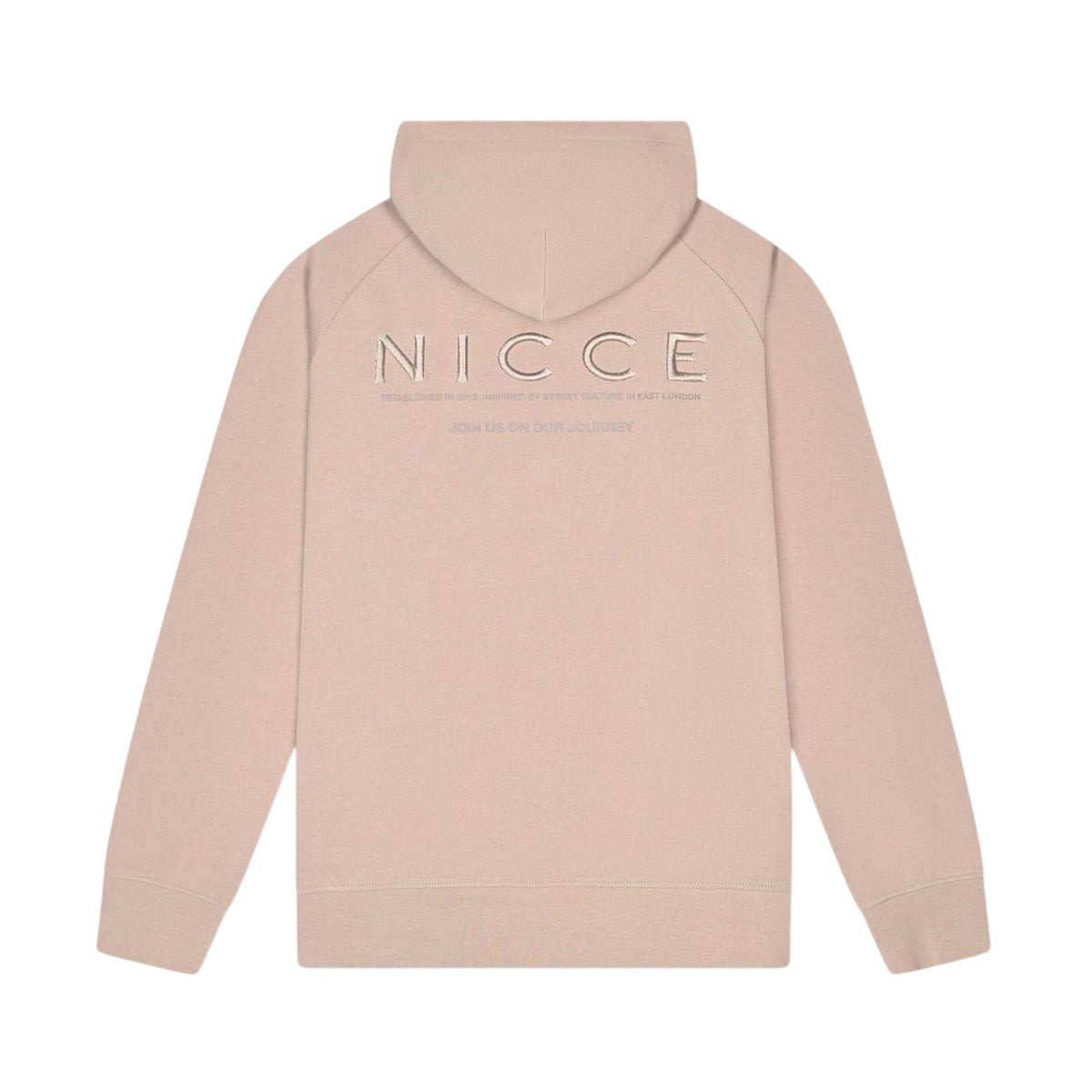 Ash Grey - Back - Nicce Mens Embroidered Hoodie