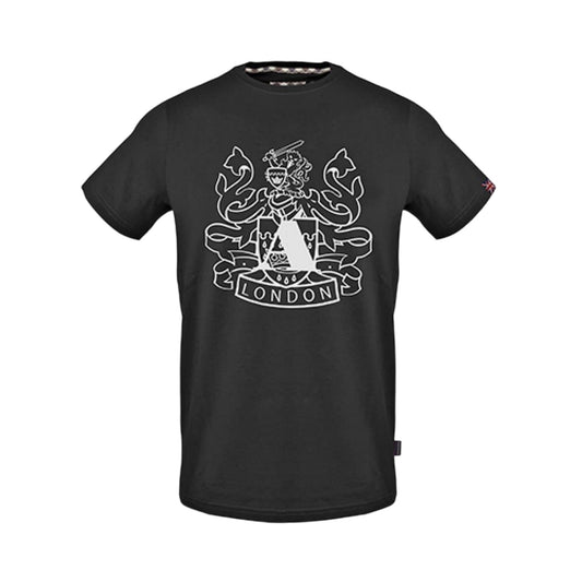 Black - Front - Aquascutum Unisex Adult Graphic Logo T-Shirt