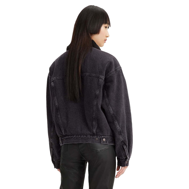 Black - Back - Levis Womens-Ladies 90´s Sherpa Trucker Jacket