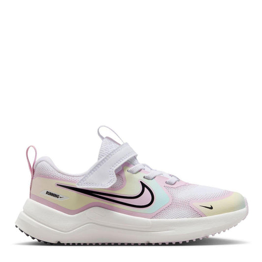 White-Black-Lilac - Front - Nike Childrens-Kids Cosmic Trainers
