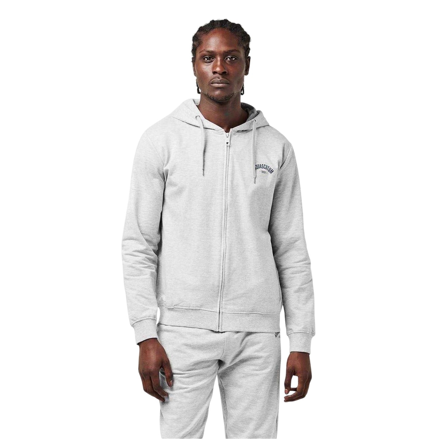 Grey Melange - Lifestyle - Aquascutum Mens Tailored Full Zip Hoodie