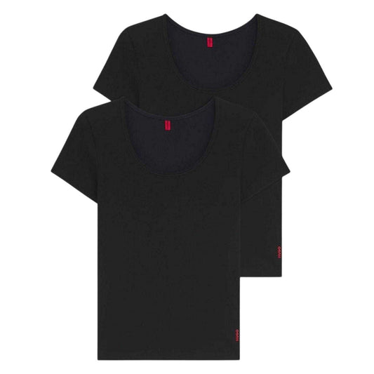 Black - Front - Hugo Womens-Ladies T-Shirt (Pack of 2)