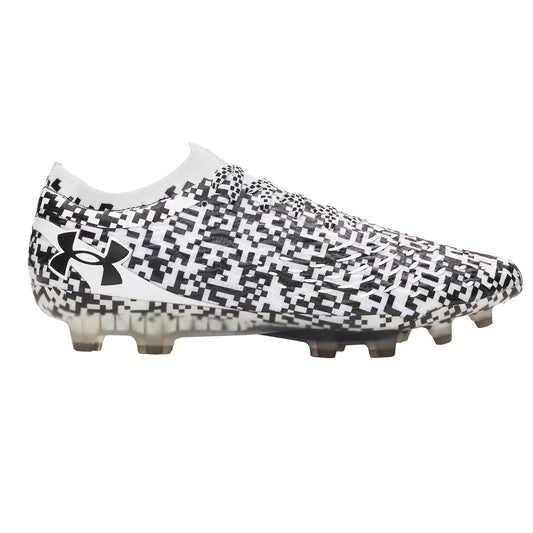 Black-White - Front - Under Armour Unisex Adult Elite Pixelated Firm Ground Football Boots
