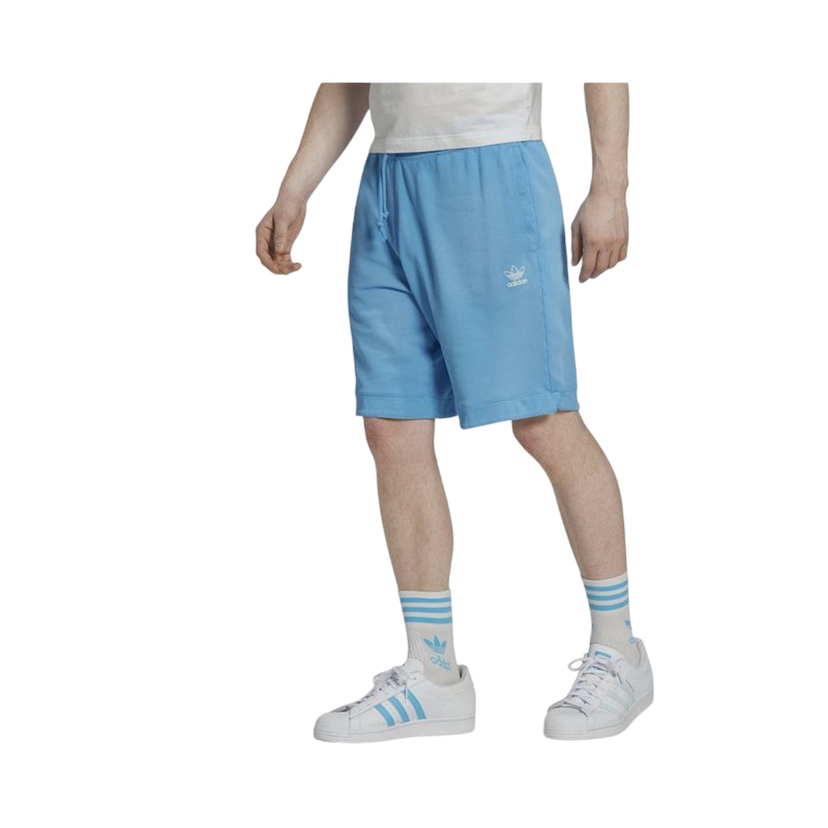 Blue-White - Side - Adidas Mens Made With Nature Cotton Casual Shorts