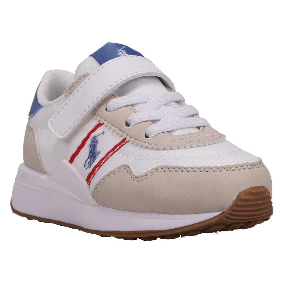 Beige-White - Pack Shot - Ralph Lauren Baby Round Toe Trainers